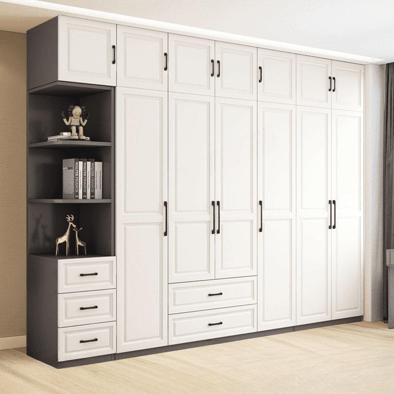 Chalk Minimalist Manufactured Wood Cabinet Armoire with 2-Drawer, Soft Close Door, Interior Shelves, and Clothing Rod thumbnail 1
