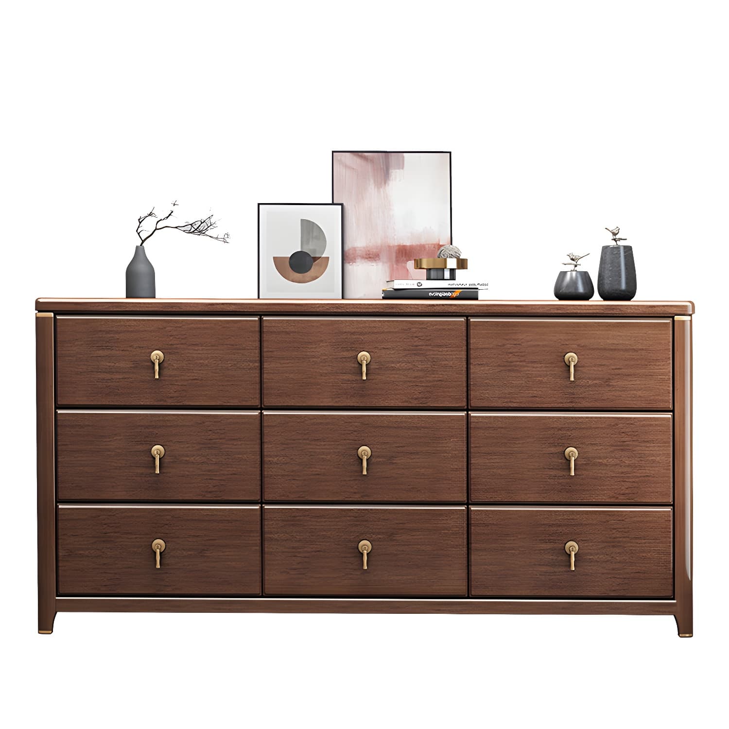 Mid Century Modern Chest Wood Rectangular Chest in Walnut Finish thumbnail 15