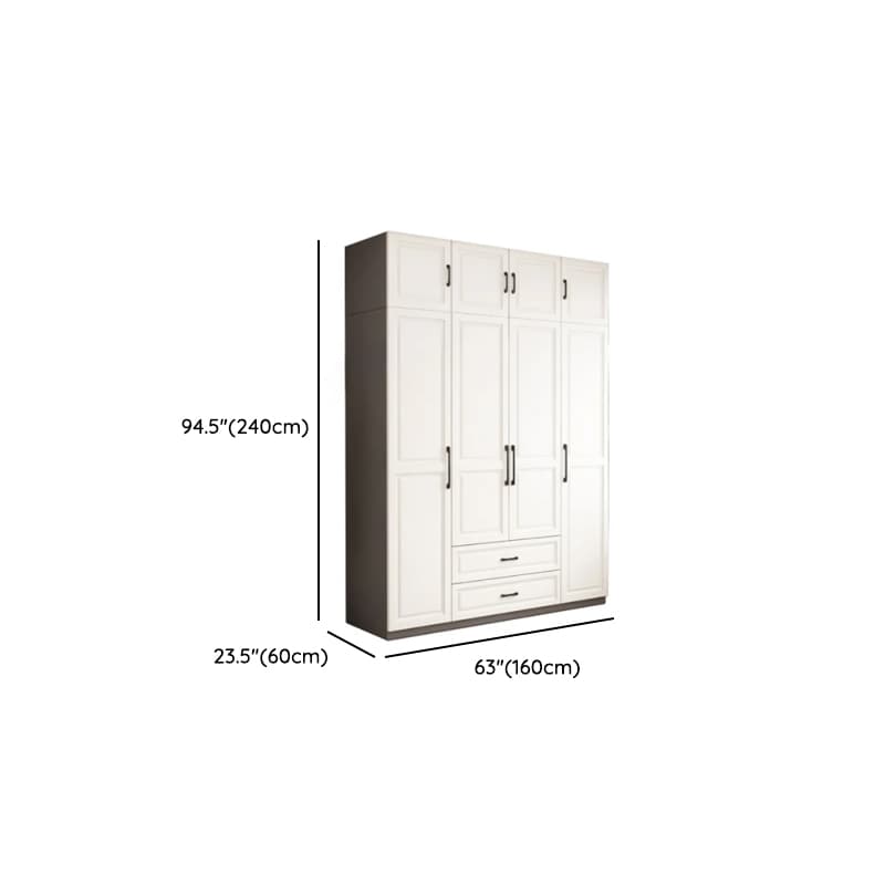 Chalk Minimalist Manufactured Wood Cabinet Armoire with 2-Drawer, Soft Close Door, Interior Shelves, and Clothing Rod thumbnail 14