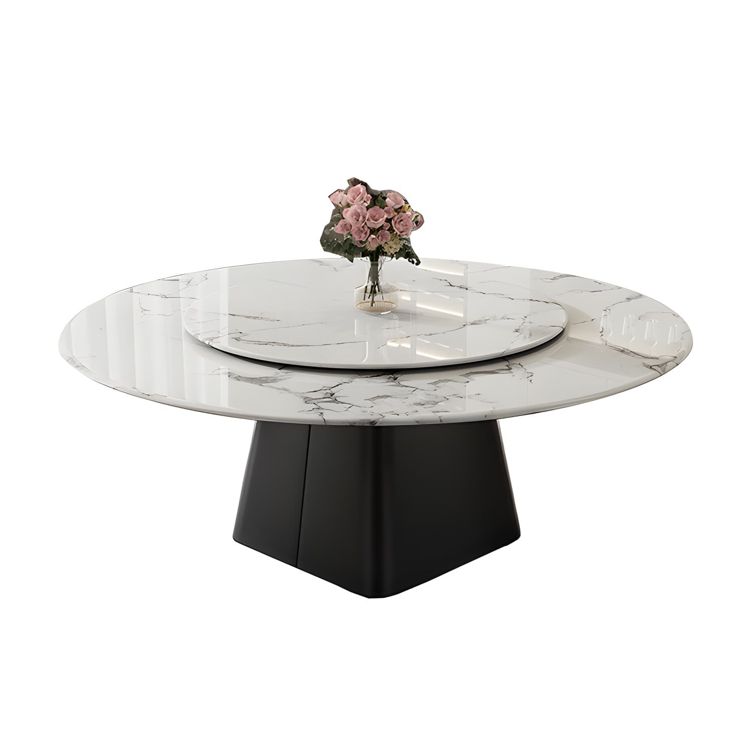 Modern 1/6/7/13 Pieces Furniture Round Stone Dining Set in White thumbnail 5