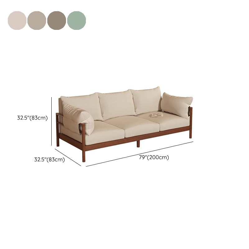 Contemporary Modern Solid Color Stain Resistant Standard Sofa in Light Gray/Off-White/Amber Color with Armrest, Seats 3, and Slipcover thumbnail 17
