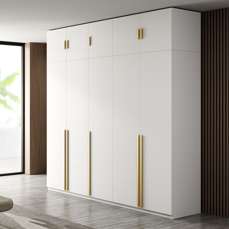 Simple Lumber White Wardrobe Armoire with Interior Shelves & Clothing Rack & Soft Close Drawer & Soft Close Door thumbnail 1