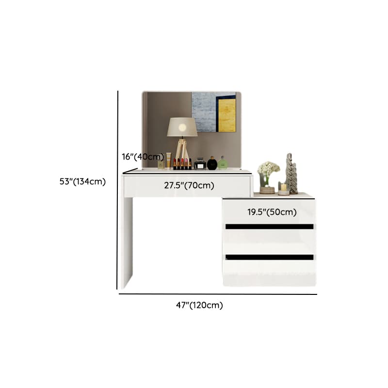 Scalable Manufactured Wood Push-Pull Bedroom Floor Vanity, No Suspended thumbnail 14