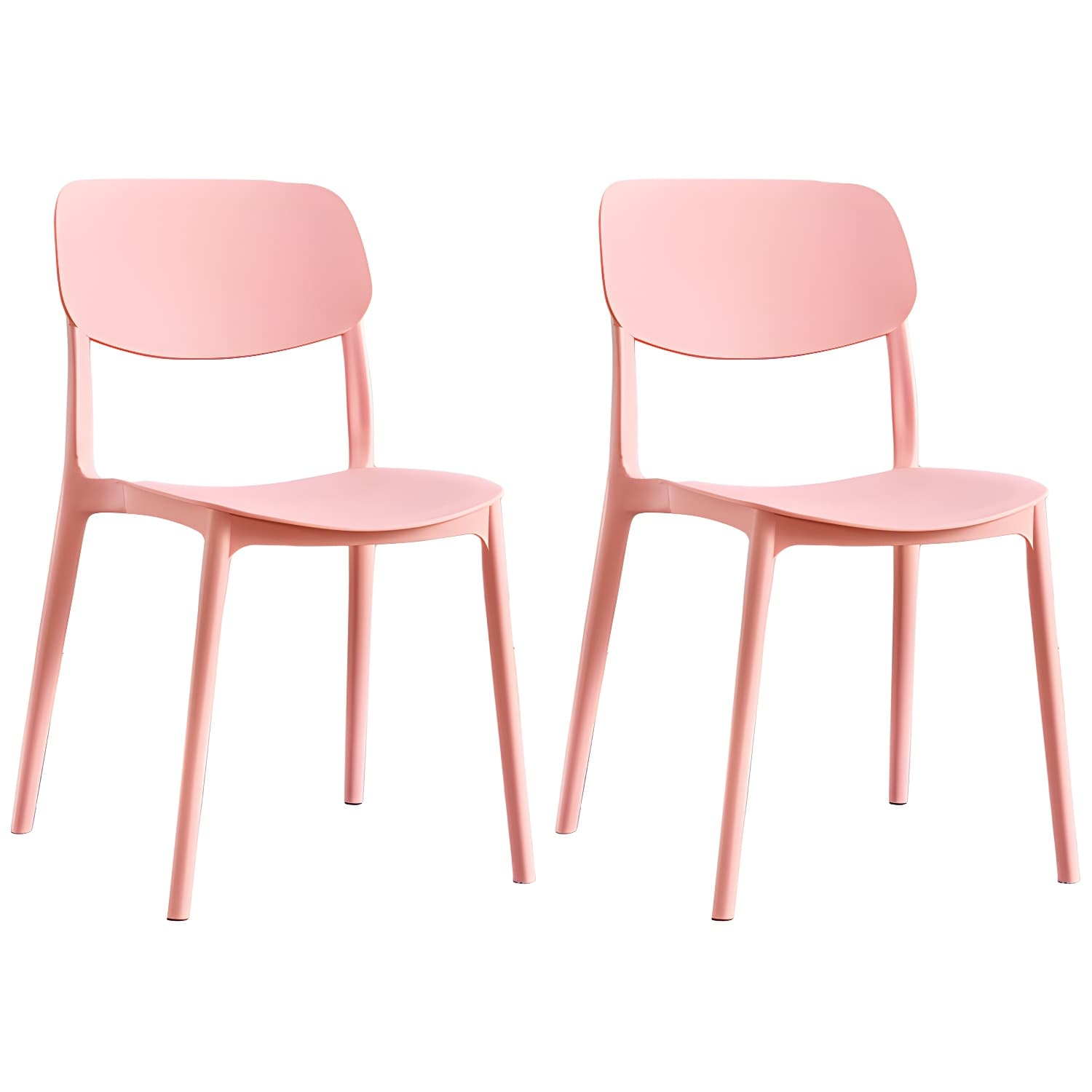 Scandinavian Stackable Armless Dining Chairs Plastic Open Back Dining Side Chair thumbnail 8