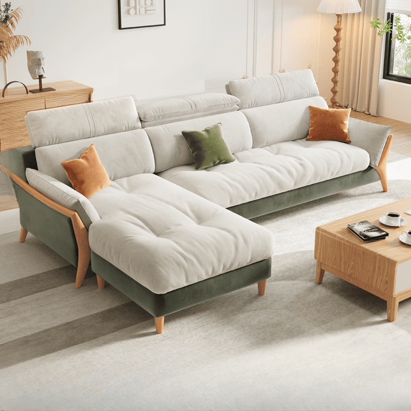 Straight/L-Shape Chalk Sofa/Sofa Chaise with Horizontal/Left Orientation and Standard Foam Seat Fill thumbnail 6