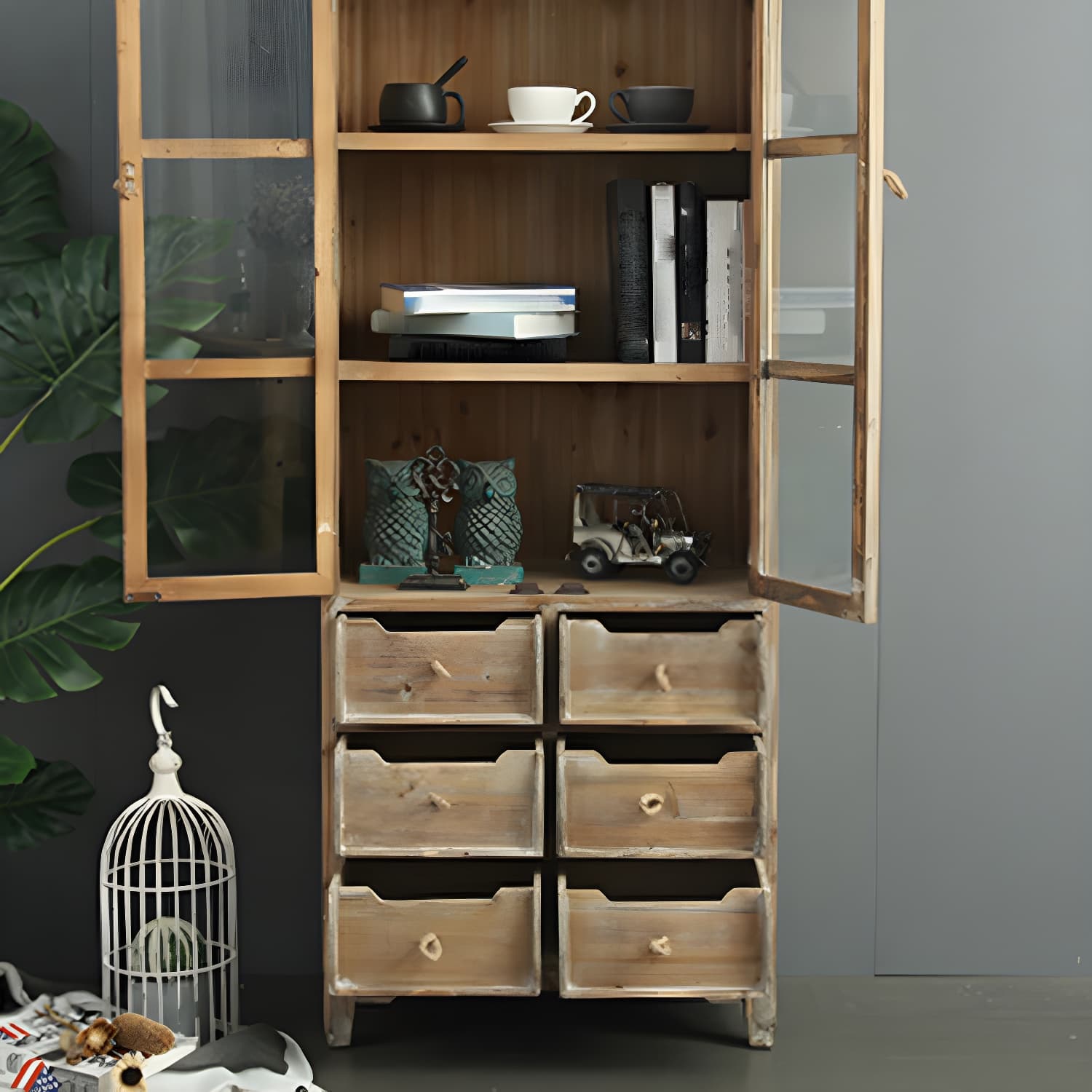 Solid Wood Accent Cabinet Industrial Stain Resistant Cabinet thumbnail 7