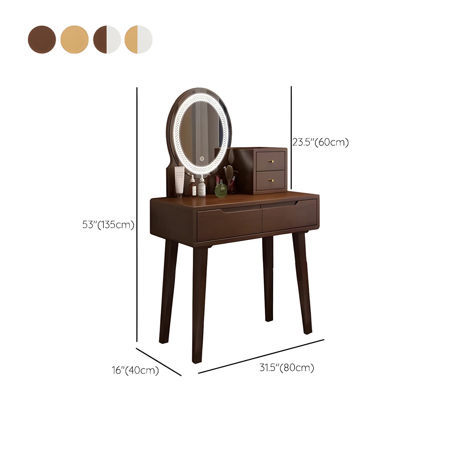 Traditions Make-up Vanity Solid Wood Bedroom With Drawer Dressing Table thumbnail 24