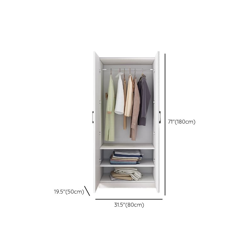 White Modish Timber Wardrobe with Soft Close Door, Interior Shelves, and Hanging Rod thumbnail 13