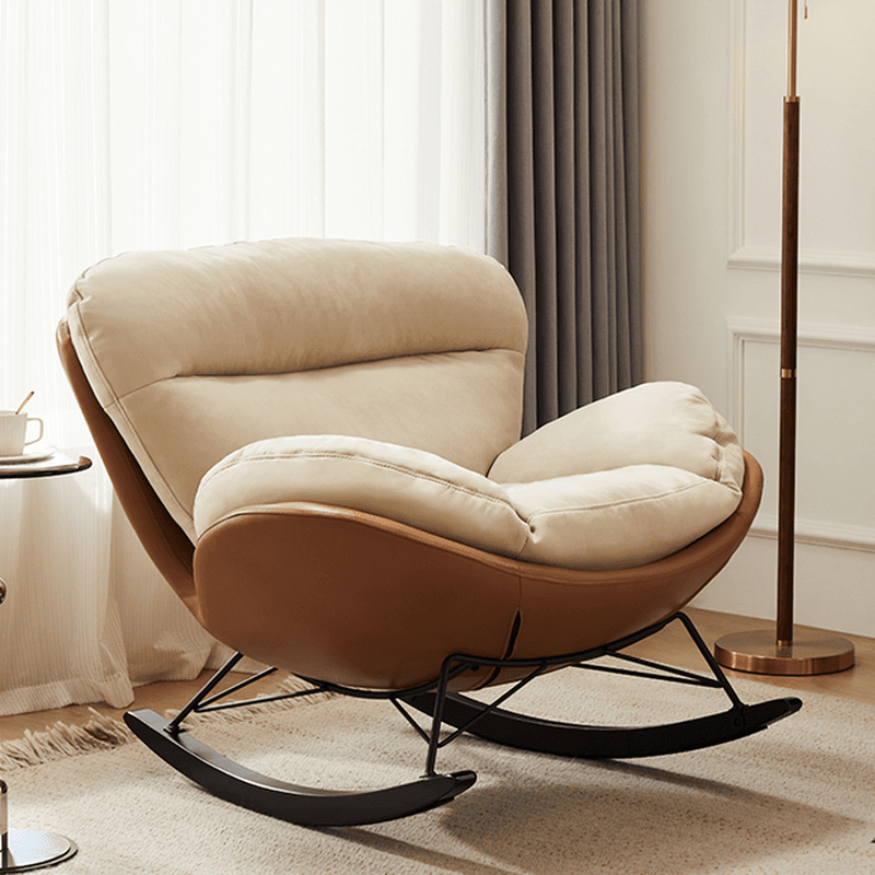 Simple Upholstered Rocking Chair with Padded Comfort thumbnail 2
