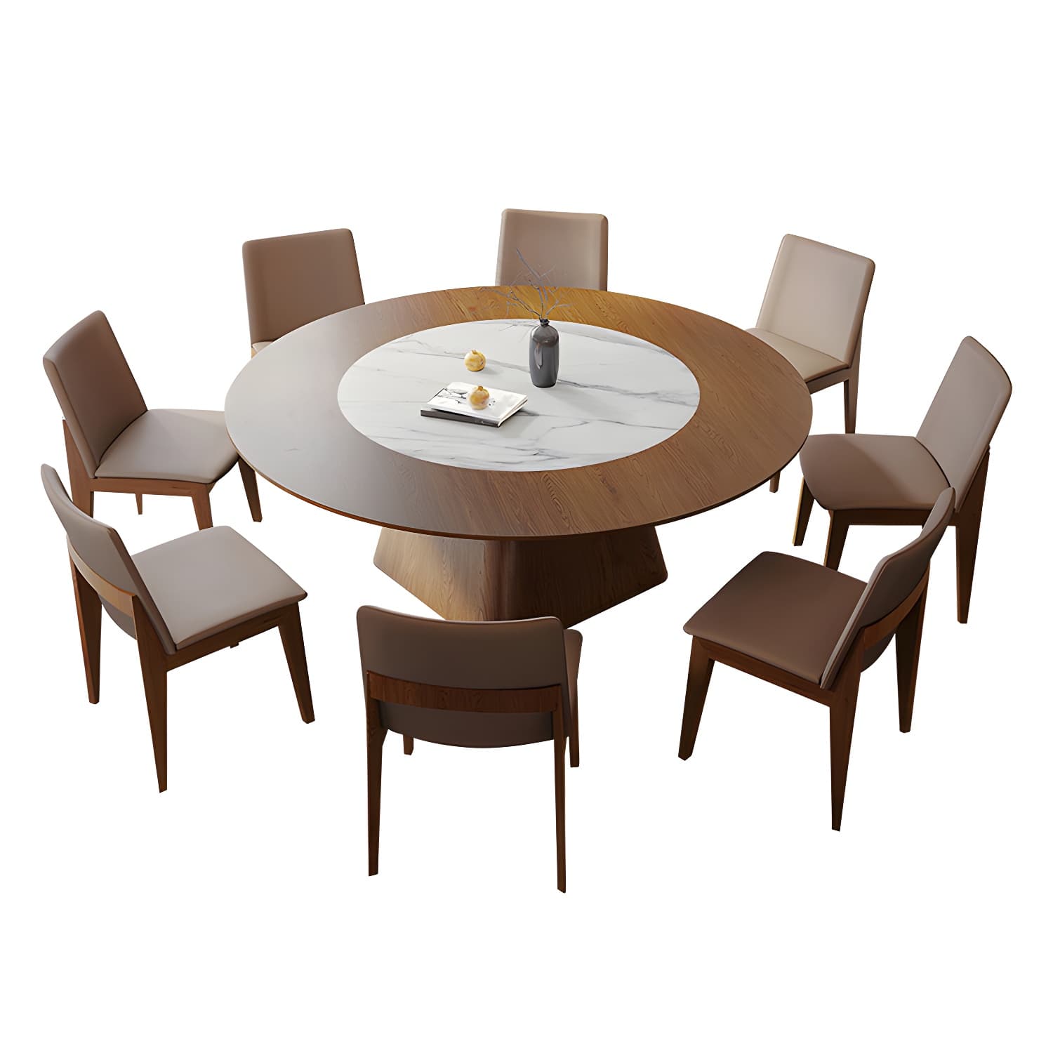 Contemporary Sintered Stone Table Round Table Set 1/6/8/9/12 Pieces Dining Set thumbnail 5