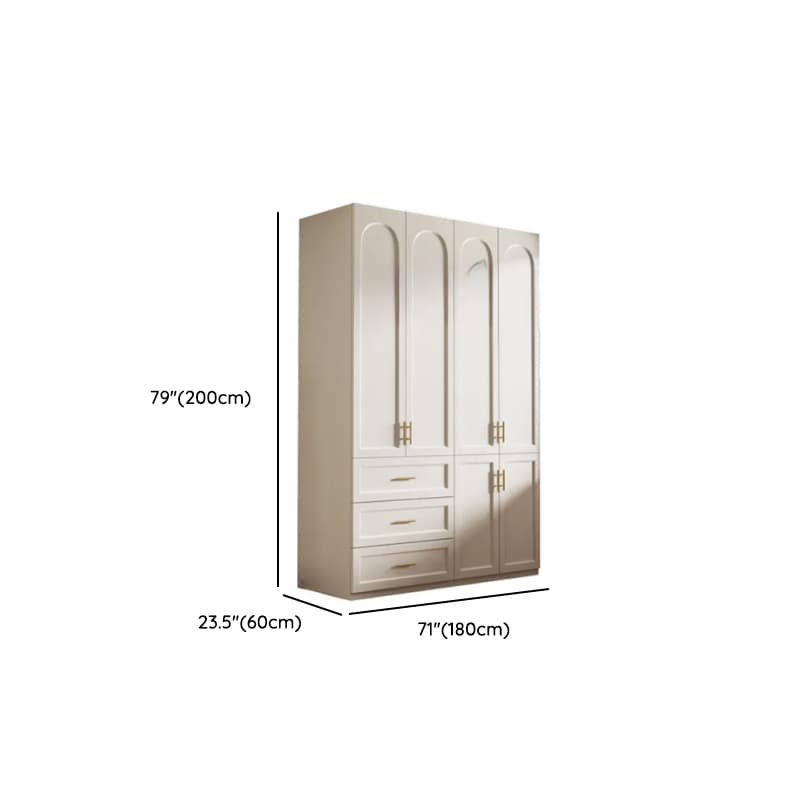 Chalk Modish Laminate Wardrobe Closet with Soft Close Drawer, Soft Close Door, Interior Shelves, and Clothing Rod thumbnail 11