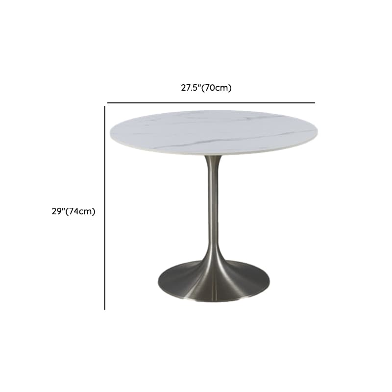 Chalk Circular Stone Art Deco/Glamorous Dining Table for 2, Scratch-immune & Fixed Table thumbnail 26