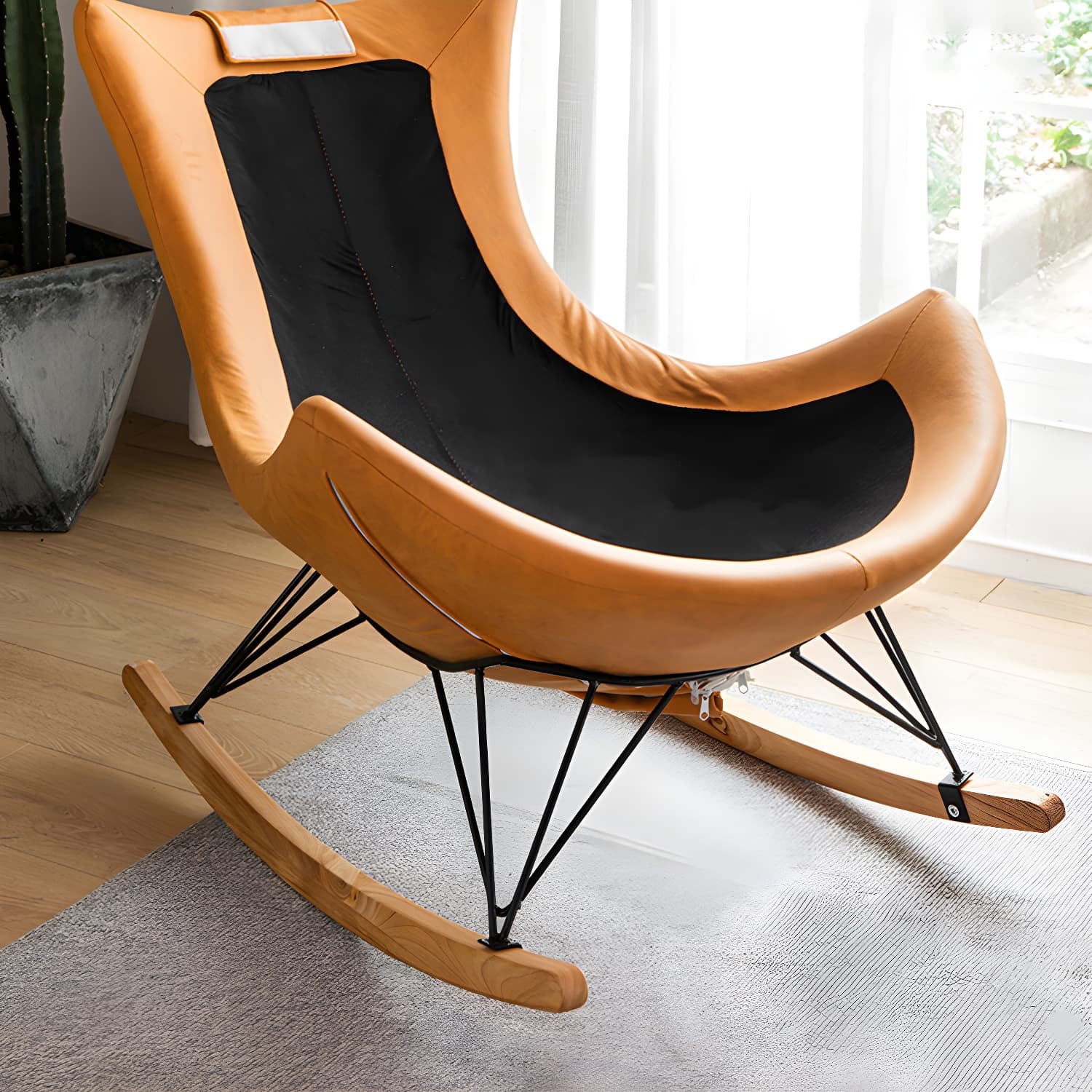 Modern Rocking Chair Solid Wood Rocker Chair with Light Legs thumbnail 18