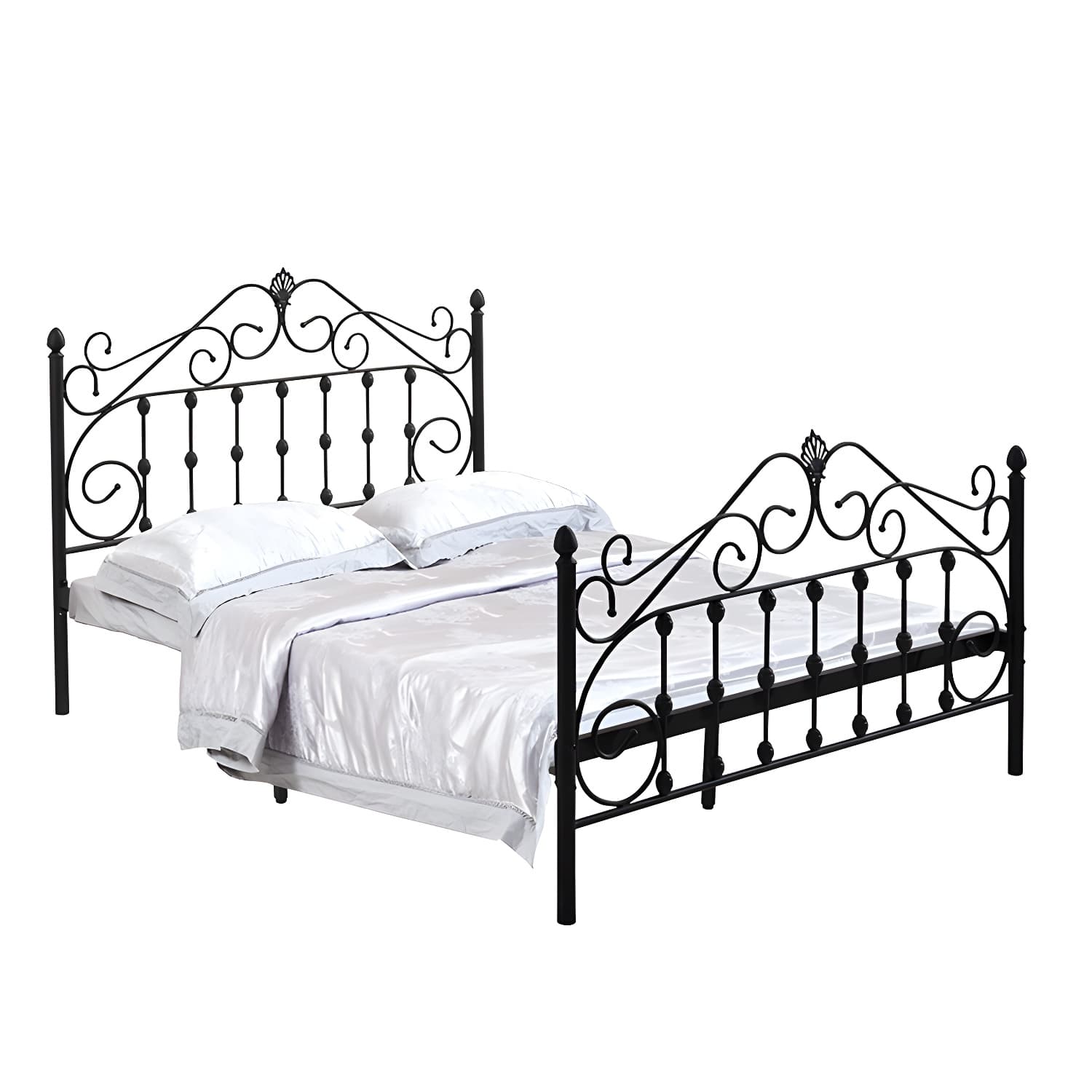 Glam Style Metal Iron Material with Headboard Gold/black/white Bed thumbnail 7