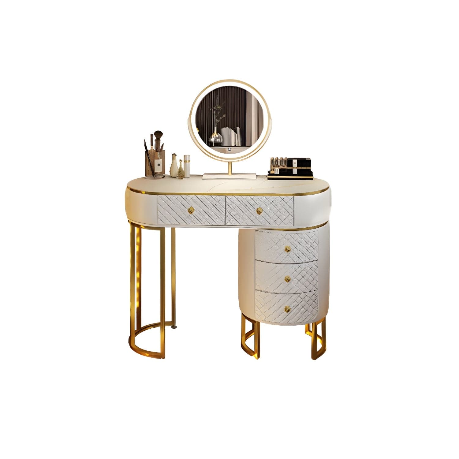 Scandinavian Wooden Vanity Dressing Table 29.9" H Bedroom Makeup Counter with Drawer thumbnail 13