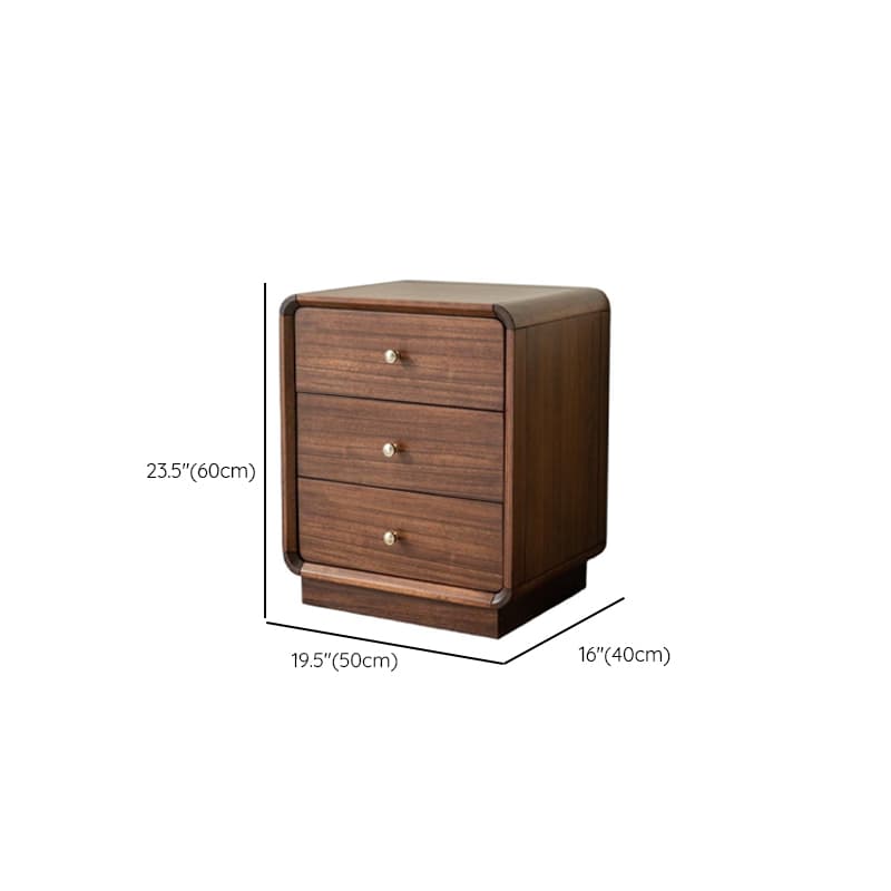 Cocoa Stylish Drawer Storage Nightstand with Walnut Countertop thumbnail 10