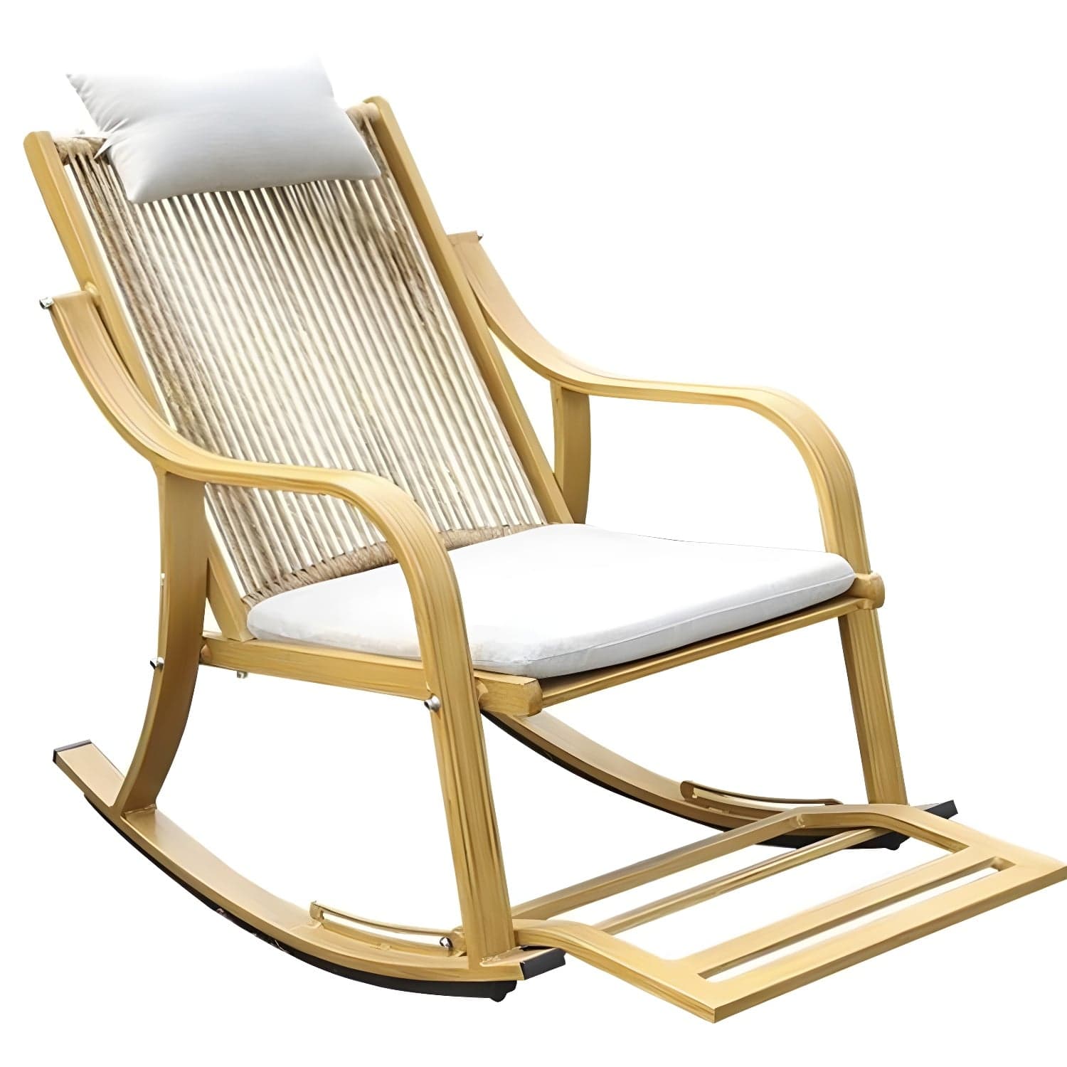 Modern Style Wood Rocking Chair Single Home Lounge Lazy Sofa Chair thumbnail 2