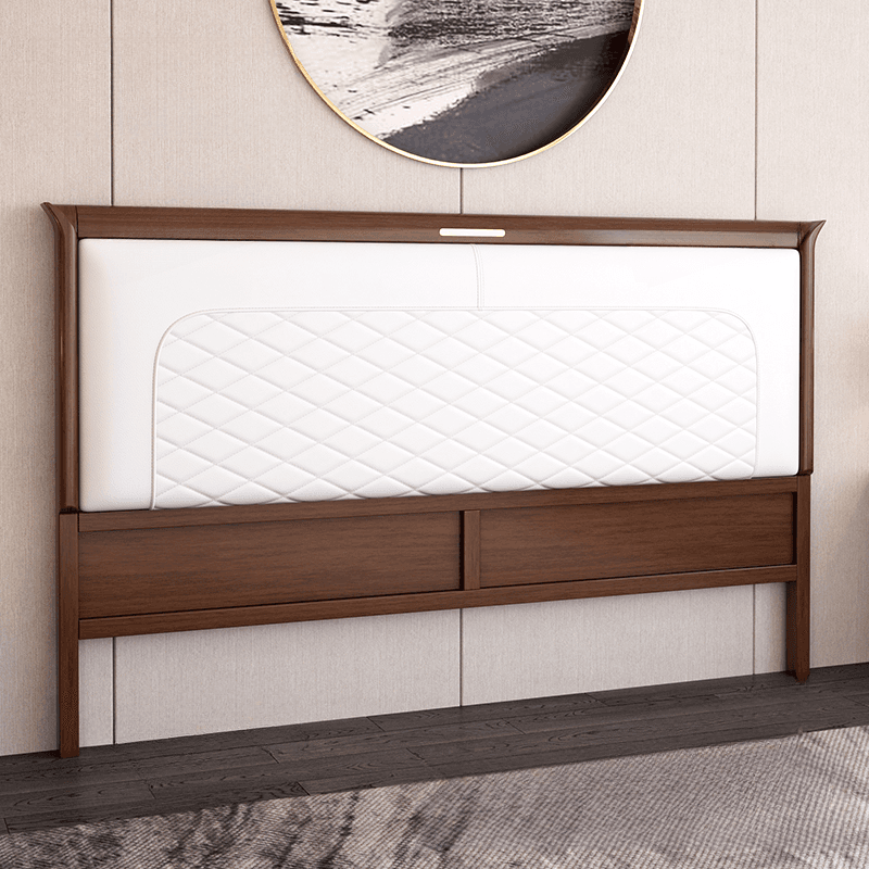 Modish No Distressing Rubberwood Panel Headboard with Rectangle Shape for King/Full/Queen Bed, Featuring Sponge Upholstery Fill and Standard Height thumbnail 6
