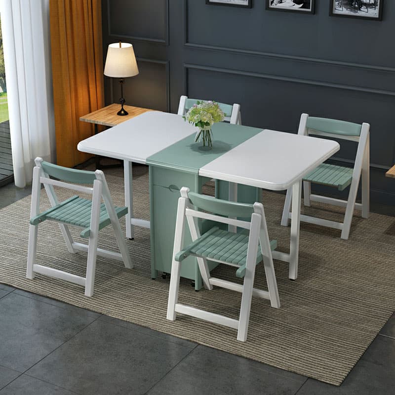 Trendy Collapsible Solid Wood Dining Set Non-adjustable Standard Height thumbnail 2