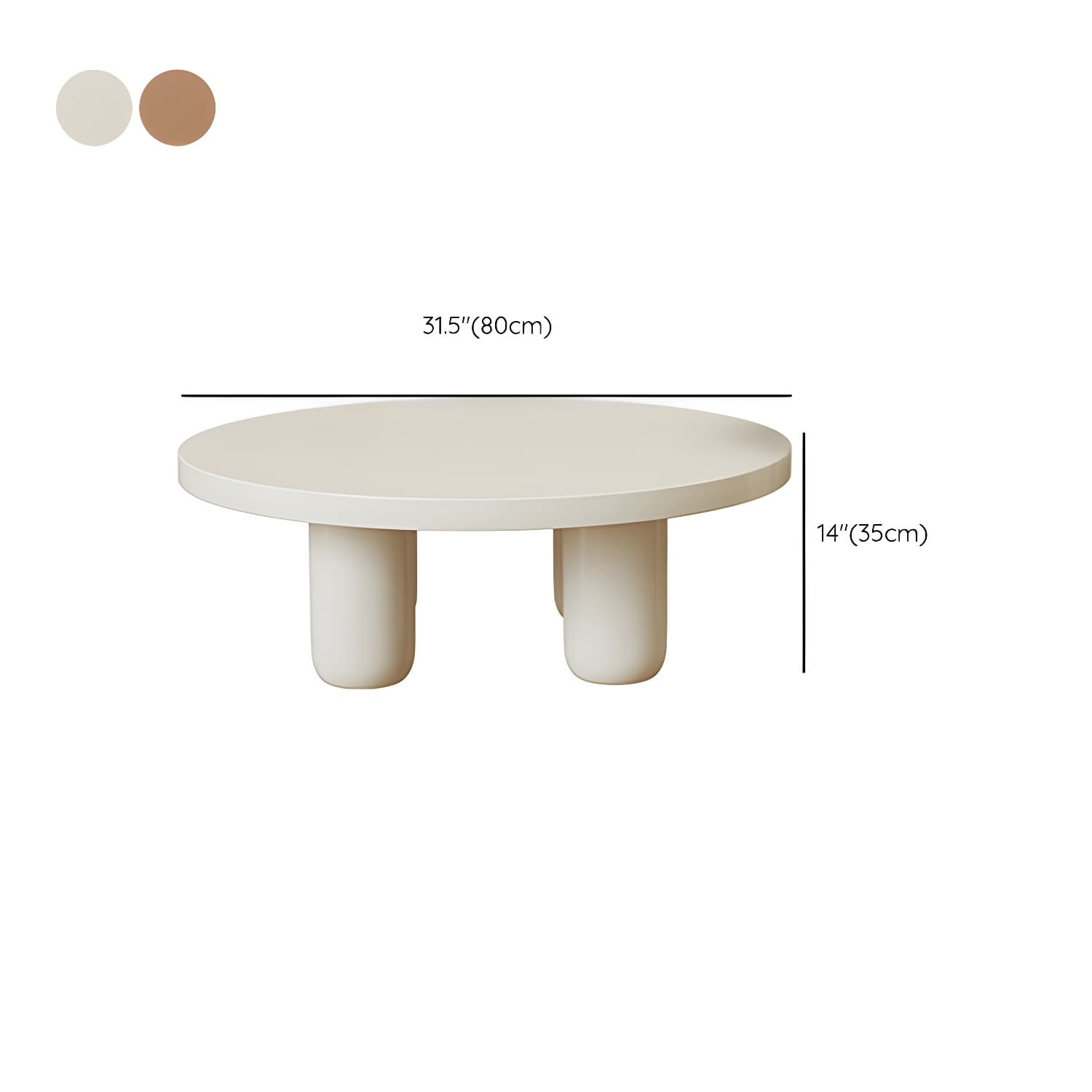 Coffee Cocktail Table 4 Legs Round Wooden Scandinavian Brown thumbnail 17