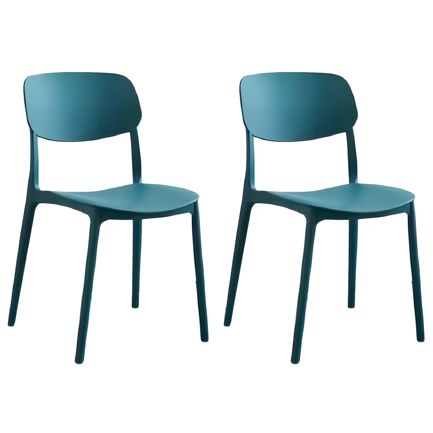 Scandinavian Stackable Armless Dining Chairs Plastic Open Back Dining Side Chair thumbnail 2