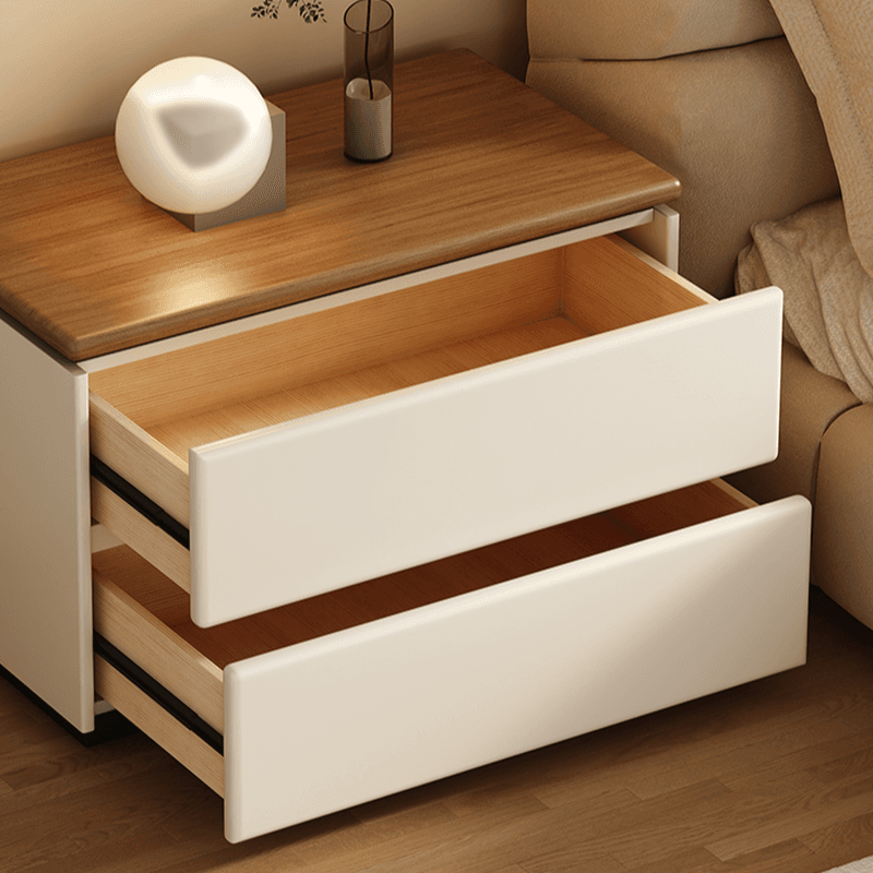 Modish 2 Tiers Drawer Storage Bedside Table with Laminate Countertop thumbnail 16