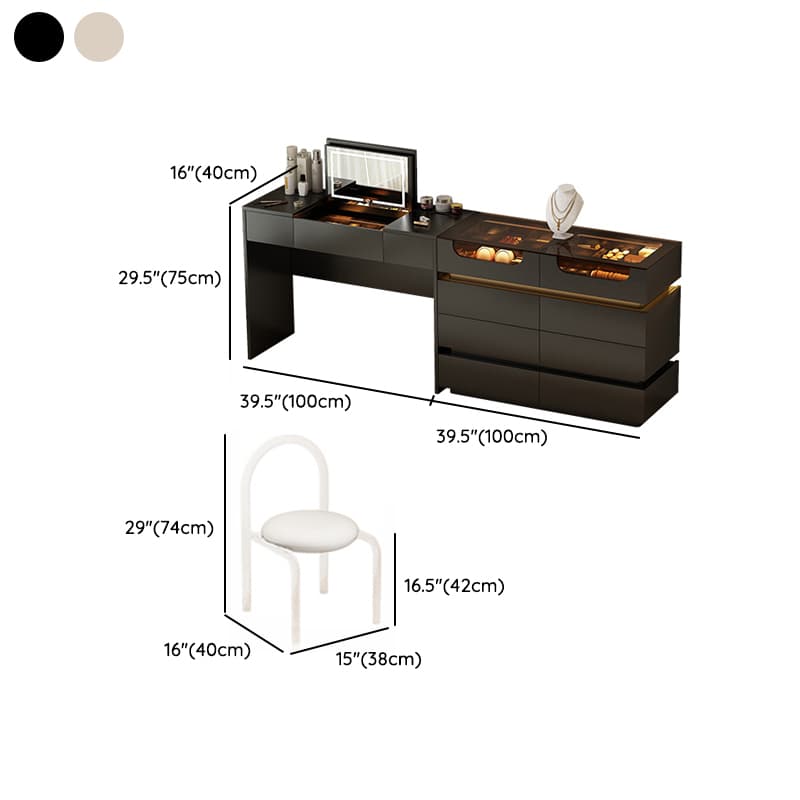 Lumber Vanity Set with Illumination Light, Scalable, Dividers, 2-in-1, Adjustable Touch and Brightness thumbnail 23