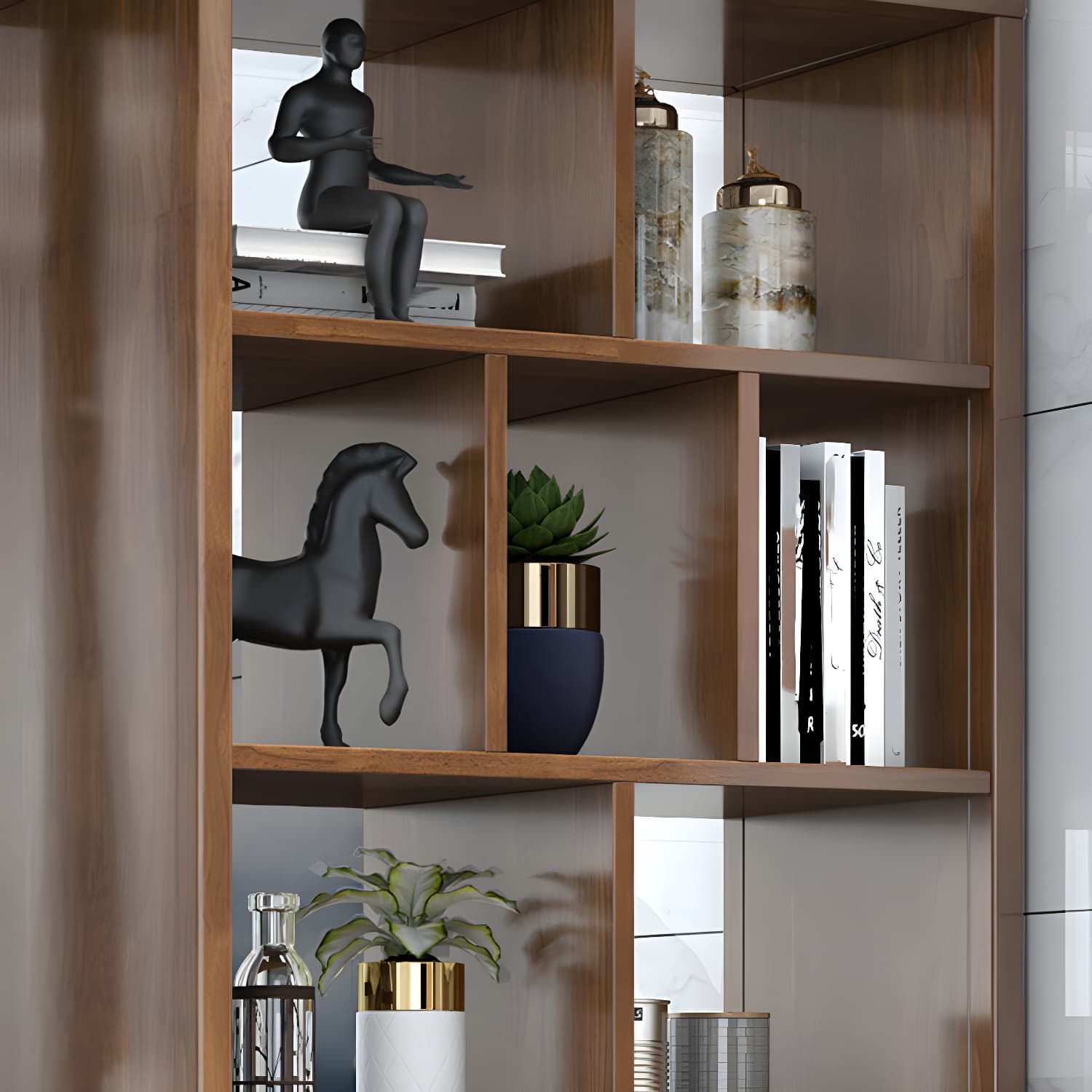 Solid Wood Modern Accent Cabinet with Doors and Drawers for Living Room thumbnail 15