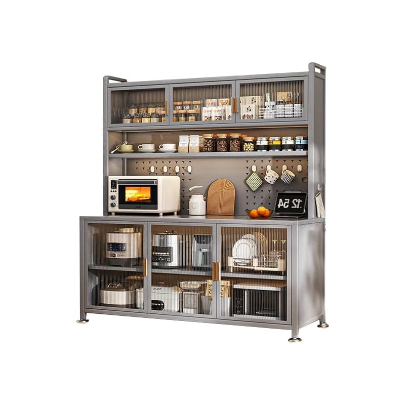 Modern Steel Sideboard Standard-Sized Open Storage Non-Adjustable Shelves thumbnail 1