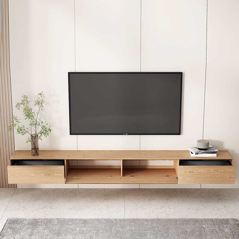 Floating Mount Rectangle TV Stand with Door Living Room Black/White/Natural/Walnut thumbnail 11