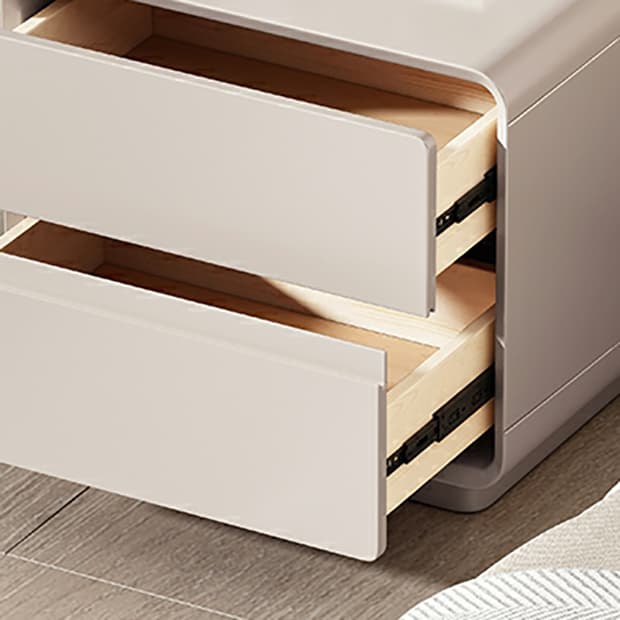 Modern Solid Wood Frame Nightstand with Silent Slide Drawers for Bedroom thumbnail 11
