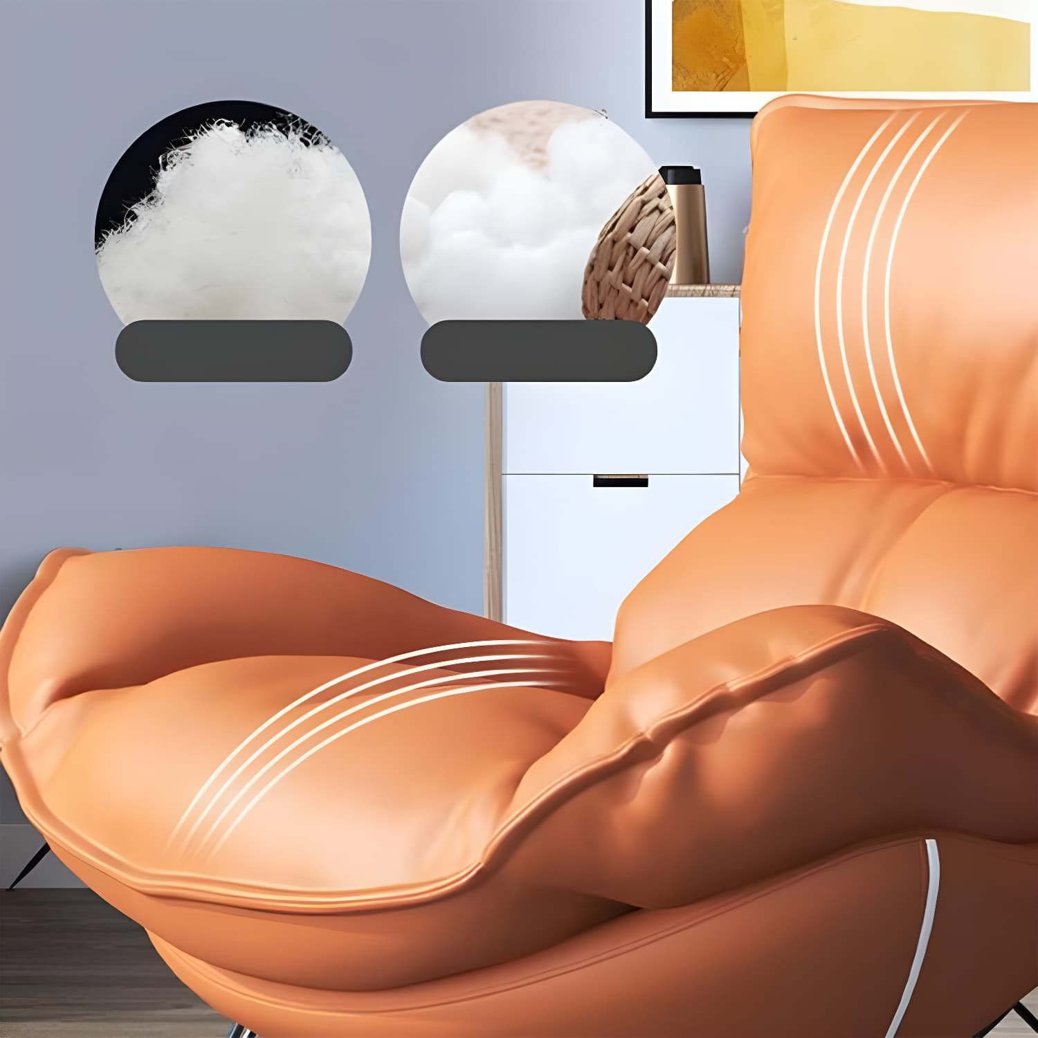 Contemporary Rocking Accent Chair Antique Finish Rocking Chair with Ottoman thumbnail 21