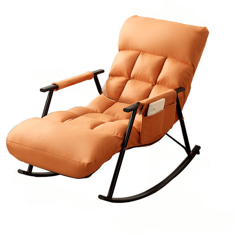Butter Color/Azure/Olive Green Ergonomic Rocking Chair Couch with Rear Back, Stationary thumbnail 10