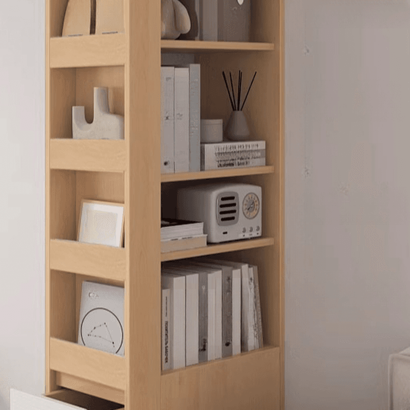 Modern Simple Style Rectangular Decorative Cabinet with 4 Exterior Shelves, Lumber Countertop in Wood Color, Soft Close Drawer, and Stain Resistant thumbnail 4