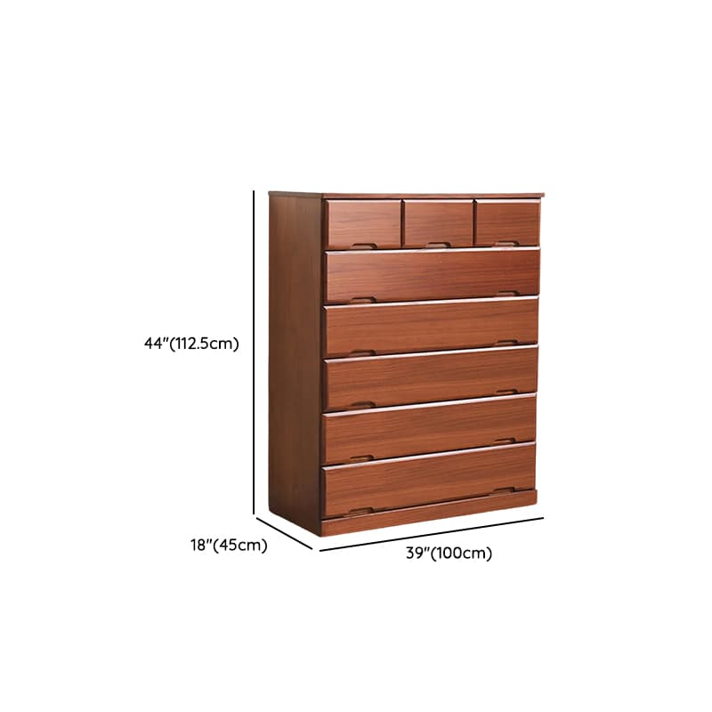 Sepia Minimalist Raw Wood Lingerie Chest/Dresser Vanity Combo with Multiple Drawers in Vertical/Horizontal Orientation thumbnail 22