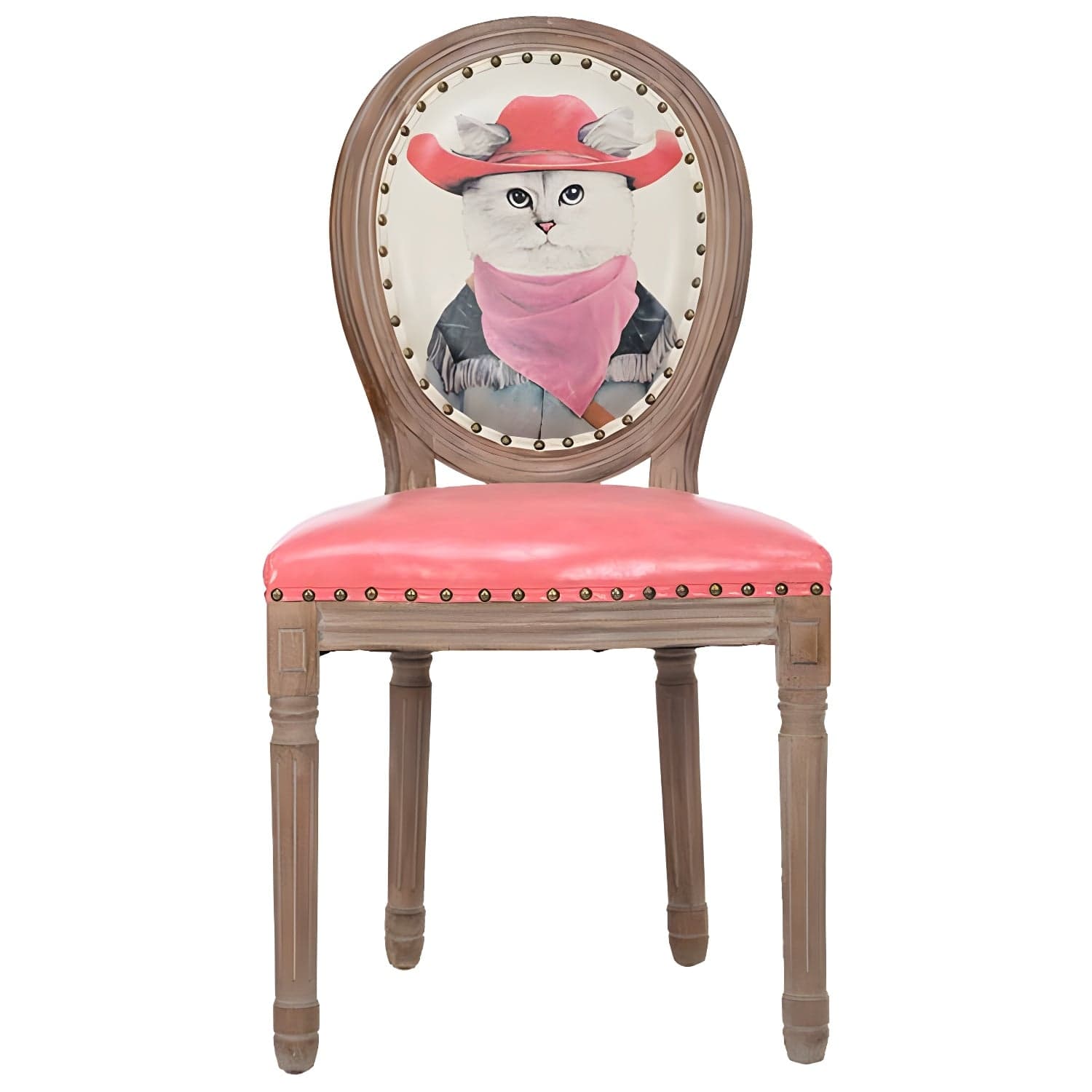 Solid Wood Country Style Dining Room Chair Matte Finish King Louis Back Side Chair thumbnail 8
