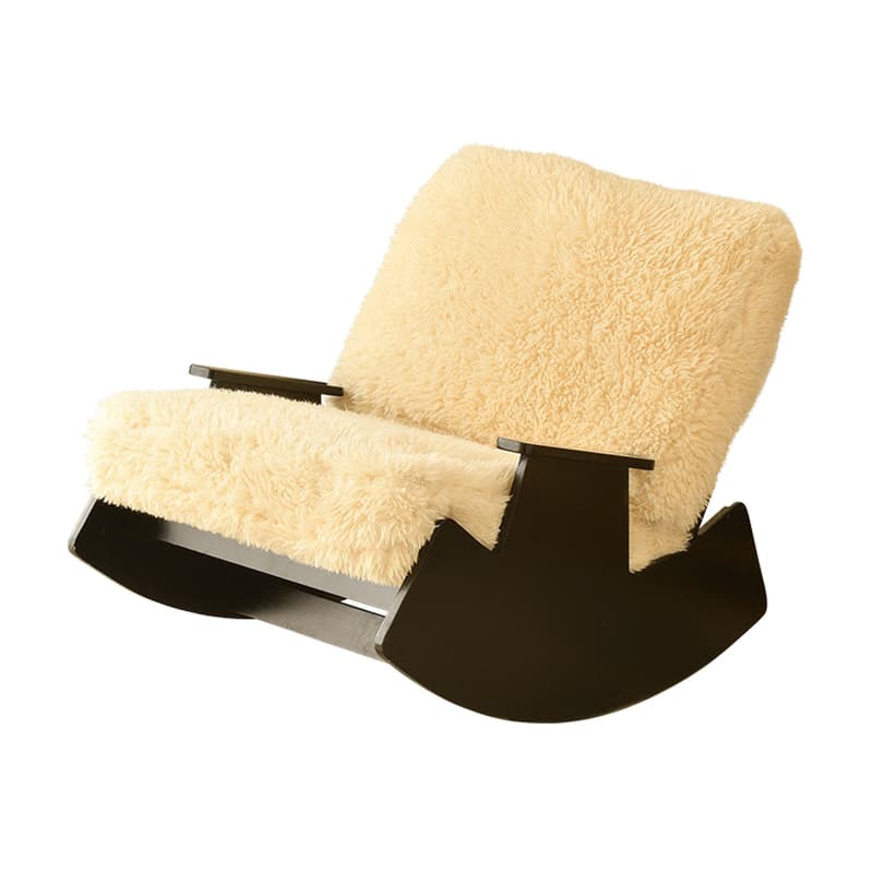 Dove Grey/Amber Color Modish Rocking Seat Upholstered and Scratch-proof Stationary with Spindle Back and Rear thumbnail 9
