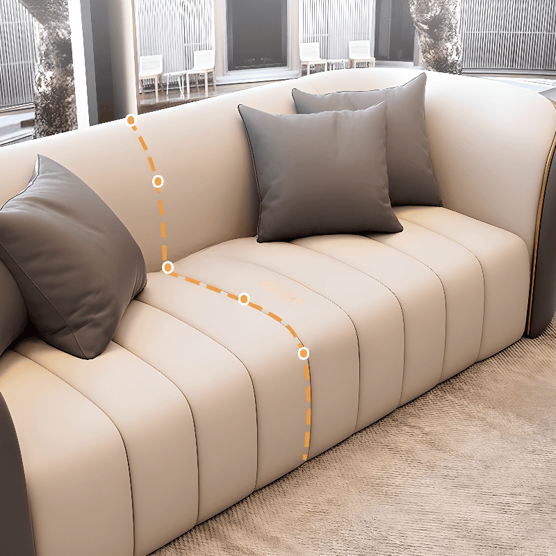 Trendy Grey/Ivory Solid Color 3-seater/for 2/1 Person Floor Sofa/Loveseat/Single Sofa with Tuxedo Arm for Sitting Room thumbnail 18