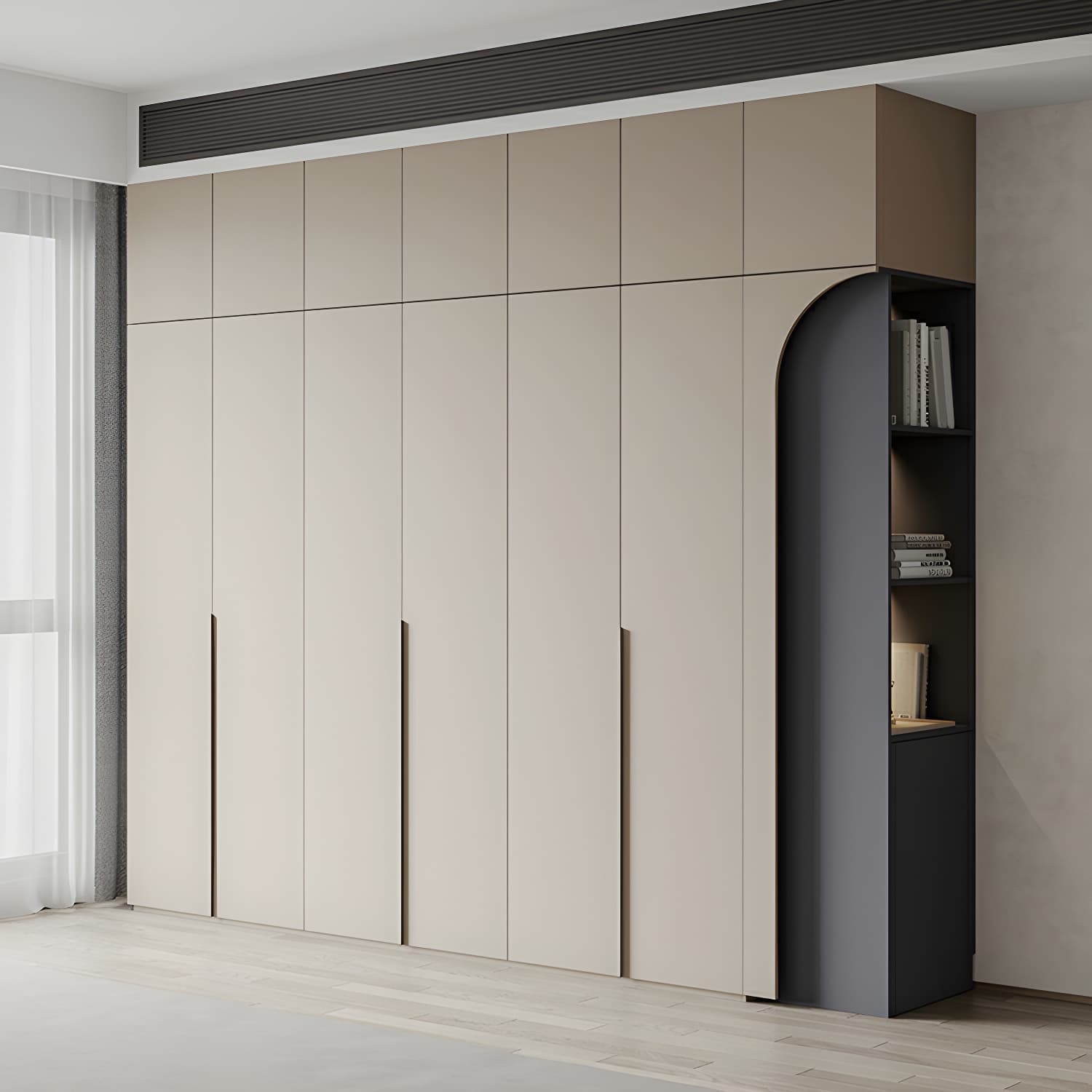 Modern Grey Wood Armoire with Solid Construction and Limited Warranty thumbnail 1
