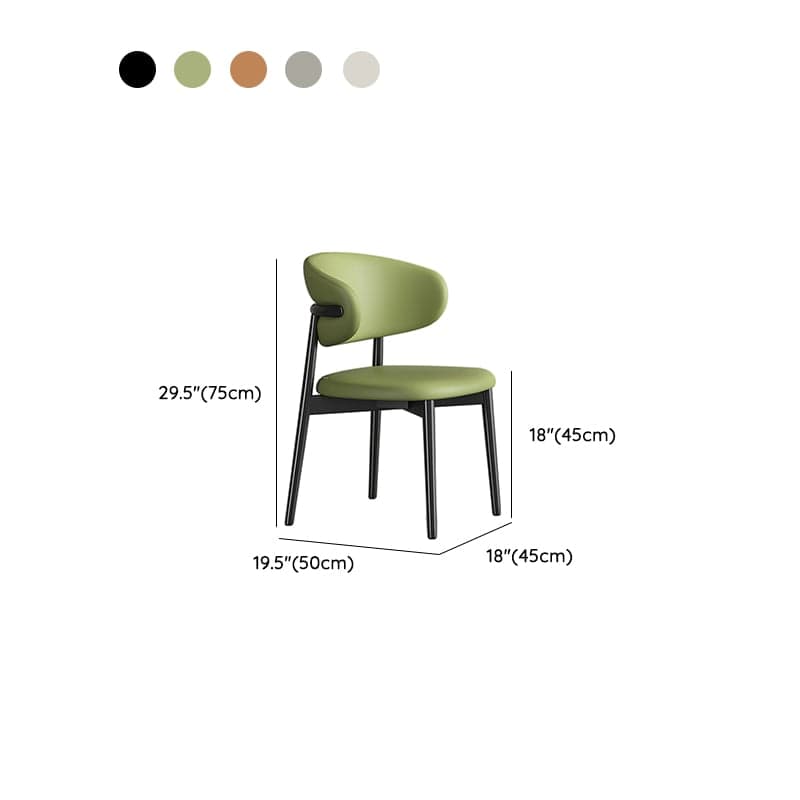 Simplistic Dinette Upholstered Armless Chair with Steel Legs, Low Back, and Foot Pads thumbnail 12