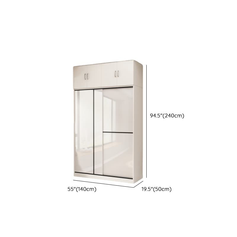 Chalk Modern Timber Self-supporting Wardrobe with Soft Close Door and Clothing Rod, Slipping Mechanism thumbnail 20