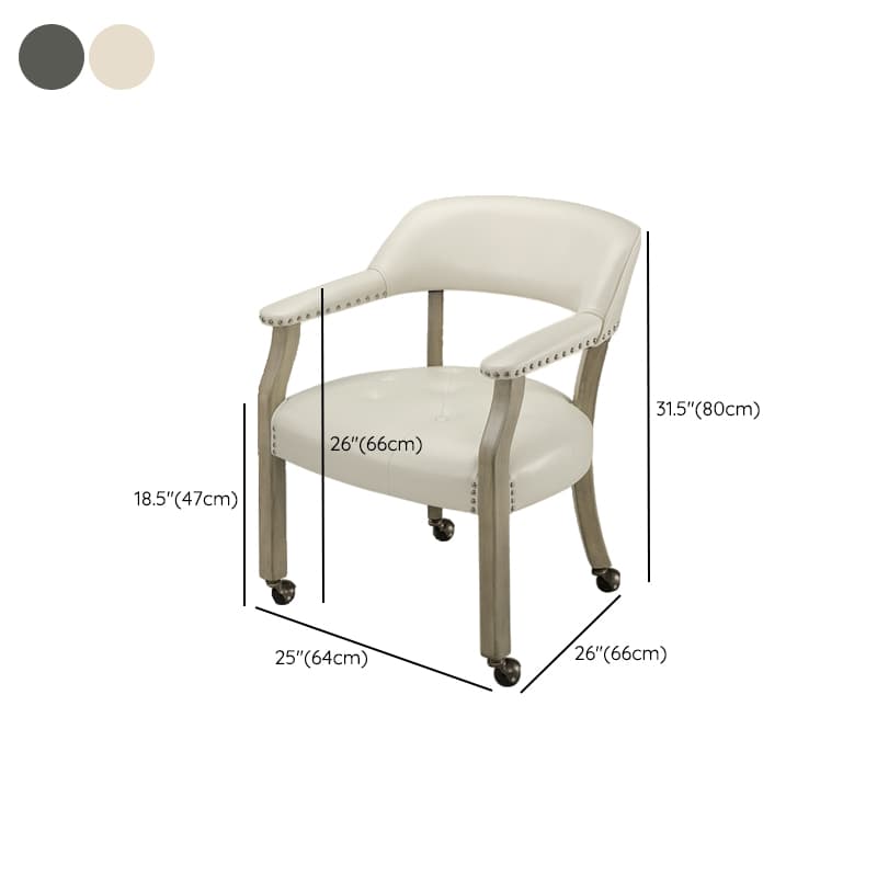 Sturdy Dining Room Arm Chair with Rollers, Decorative Nailhead, and Outlined Frame thumbnail 20
