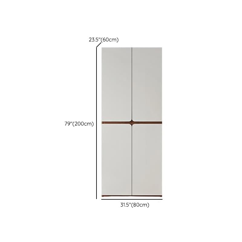 White Minimalist Manufactured Wood Wardrobe Closet with Soft Close Drawer, Soft Close Door, Interior Shelves, and Clothing Rod thumbnail 10