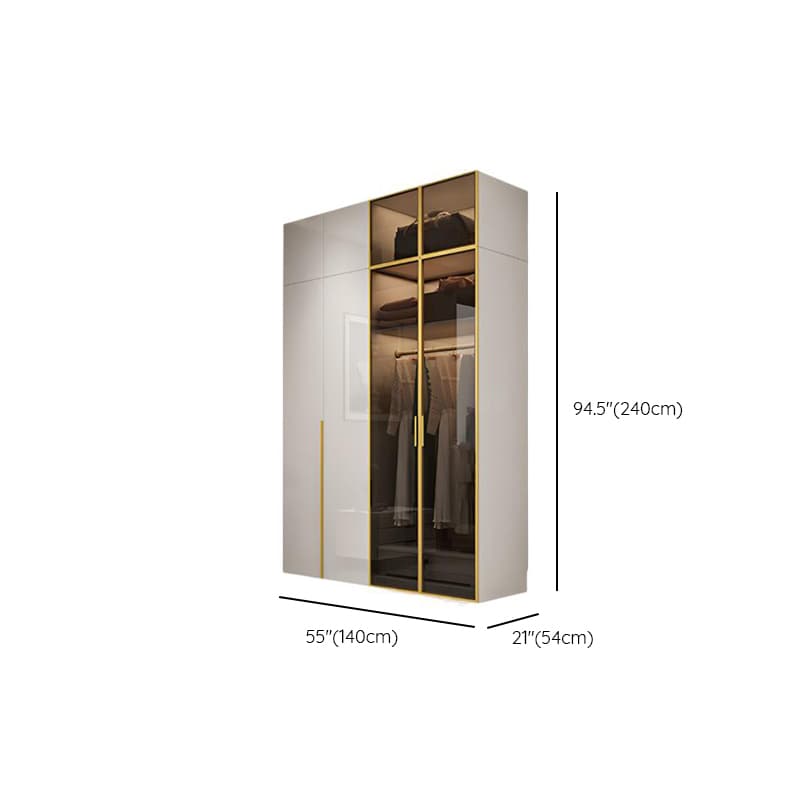 Chalk Minimalist Laminate Cabinet Armoire with Soft Close Drawer, Soft Close Door, Interior Shelves, and Clothing Rod thumbnail 10
