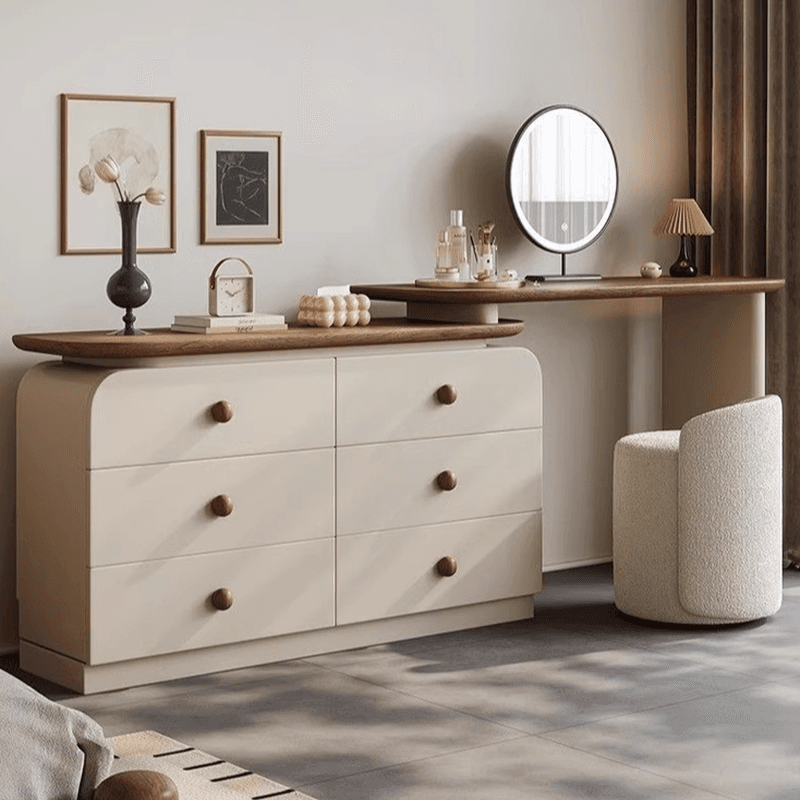 Modish Large Vanity Set/Makeup Vanity with Laminate Table Top, White Finish, 3 Drawers, Mirror Lights, and Scalable Design thumbnail 2