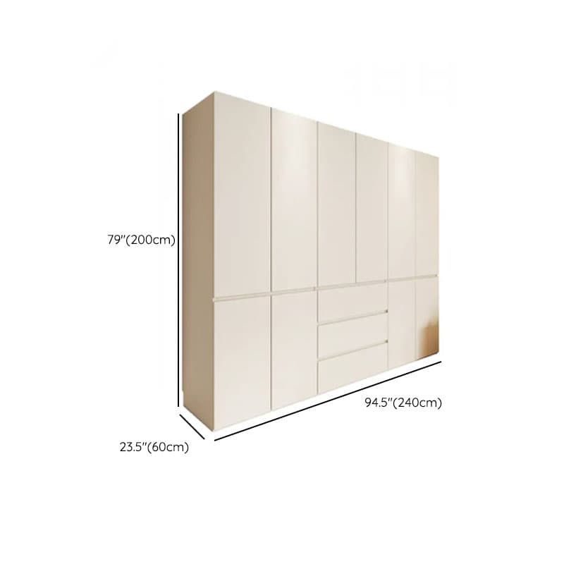 Beige Manufactured Wood Independent Wardrobe Closet with Soft Close Drawer, Soft Close Door, Interior Shelves, and Articulated Mechanism thumbnail 15
