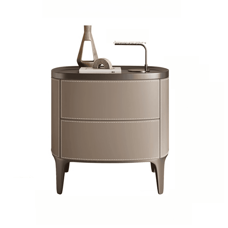 Contemporary 2 Tiers Drawer Storage Bedside Table with Real Wood Countertop thumbnail 13
