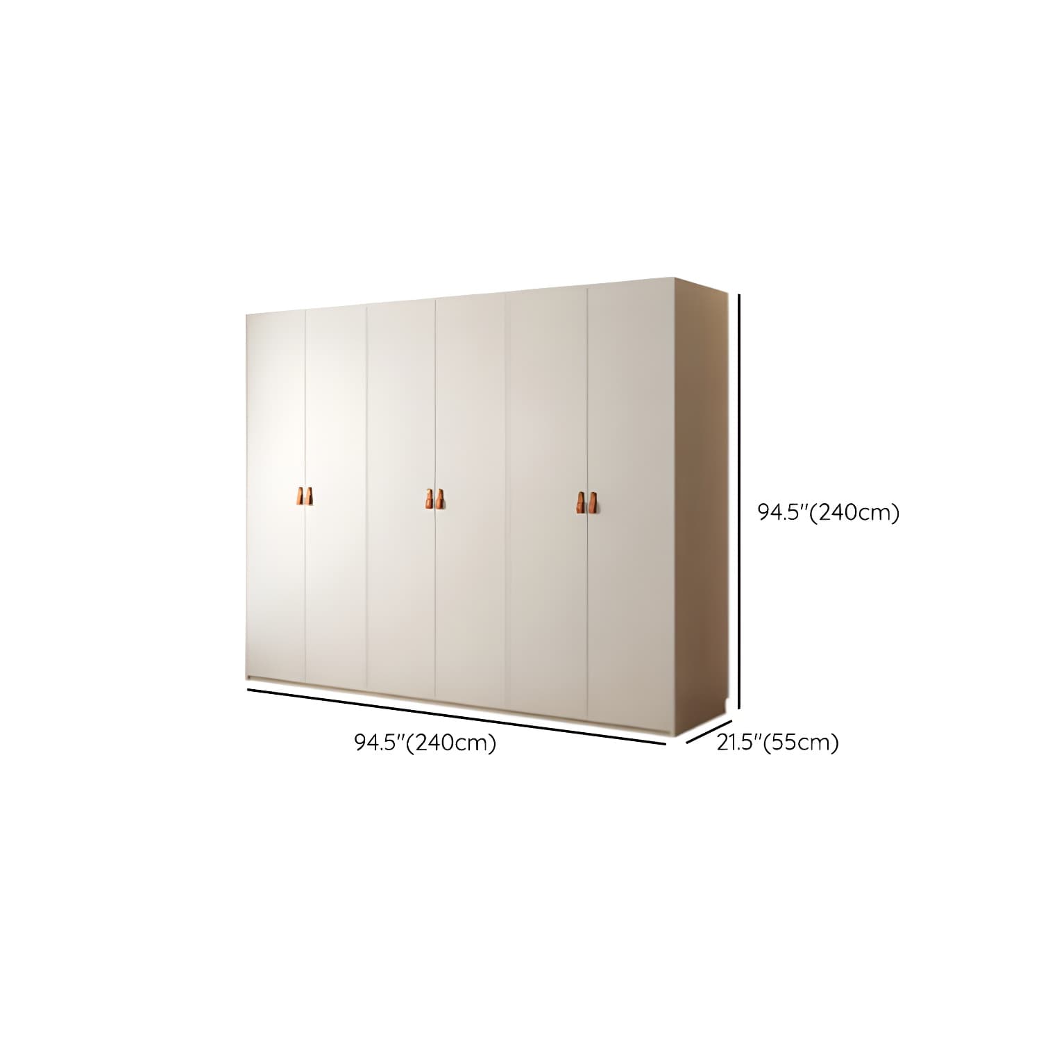 Modern White Wardrobe Cabinet Engineered Wood Wardrobe with Garment Rod thumbnail 19