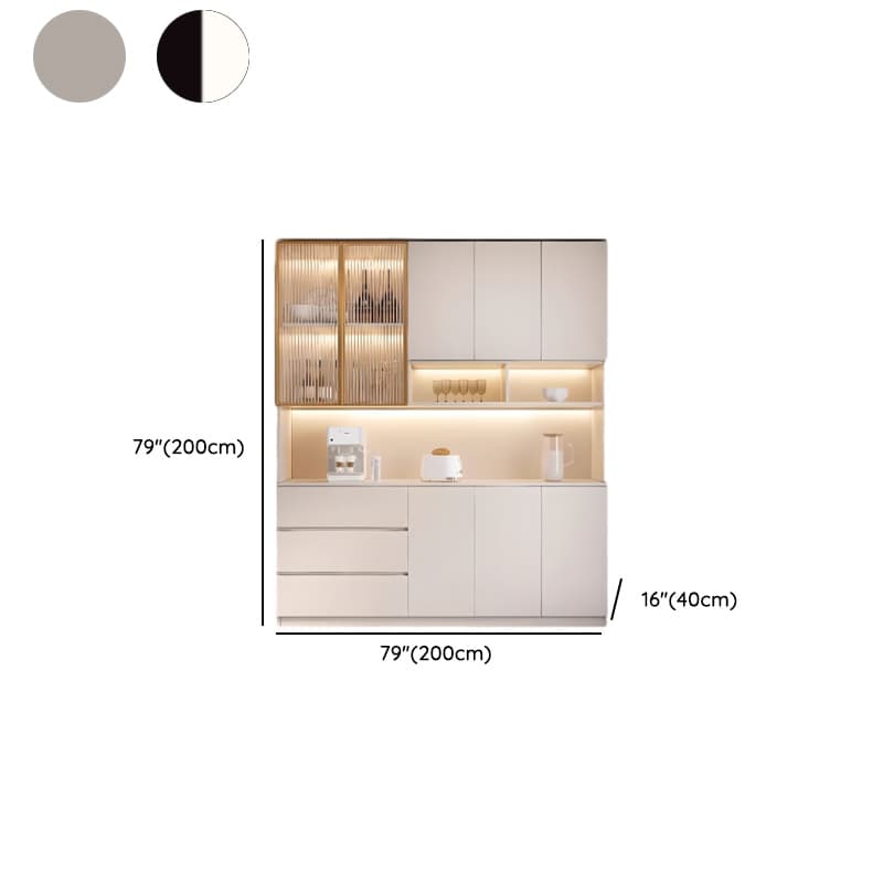 Trendy Sideboard with 3 Drawers, Cupboard, Wide/Standard/Narrow Sizes, 2/1 Shelves, Cabinets, and Glass-panel Door thumbnail 61