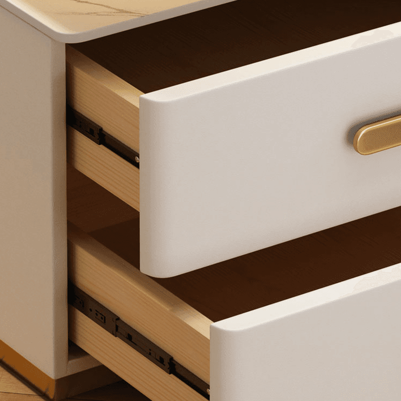 Postmodern Bedside Cabinet Nightstand with 2 Shelves and Sintered Stone Countertop thumbnail 11